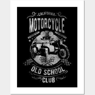 California Motorcycle Old School Posters and Art